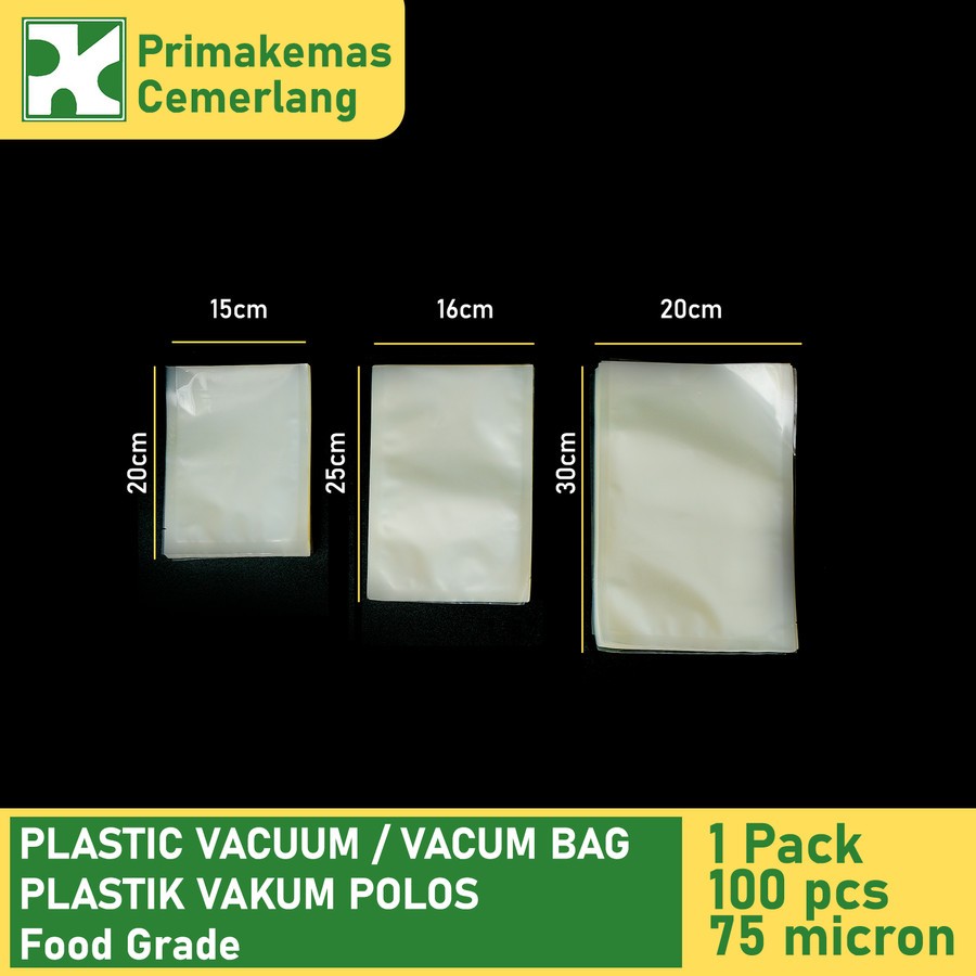 PLAIN VACUUM PLASTIC / VACUUM BAG / VACUUM PLASTIC (100 PCS/PACK) 